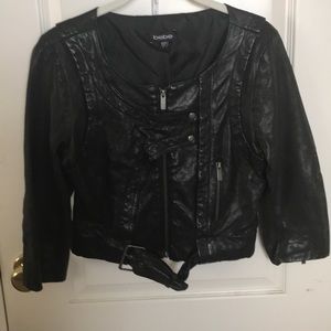 Bebe Medium Black Leather Jacket